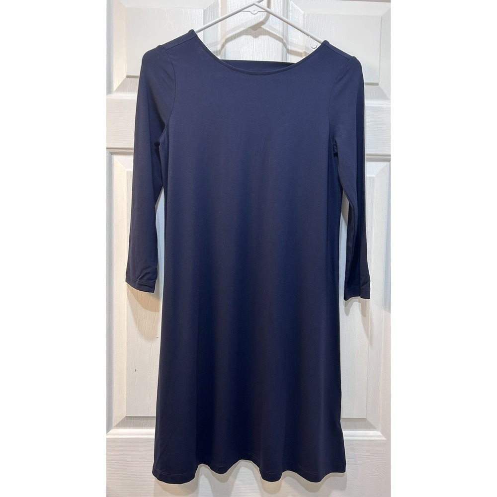 NEW Lilly Pulitzer Ophelia Dress Sz XS Navy Ladder Back Jersey Knit Quiet Luxury